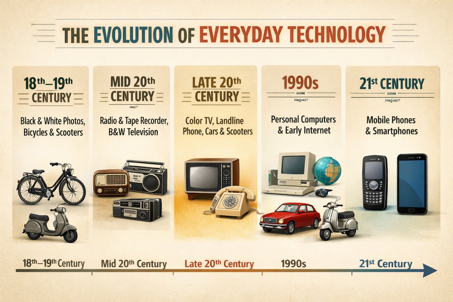 From Black & White TVs and Landlines to Smartphones The Mind-Blowing 40-Year Evolution of Everyday Technology